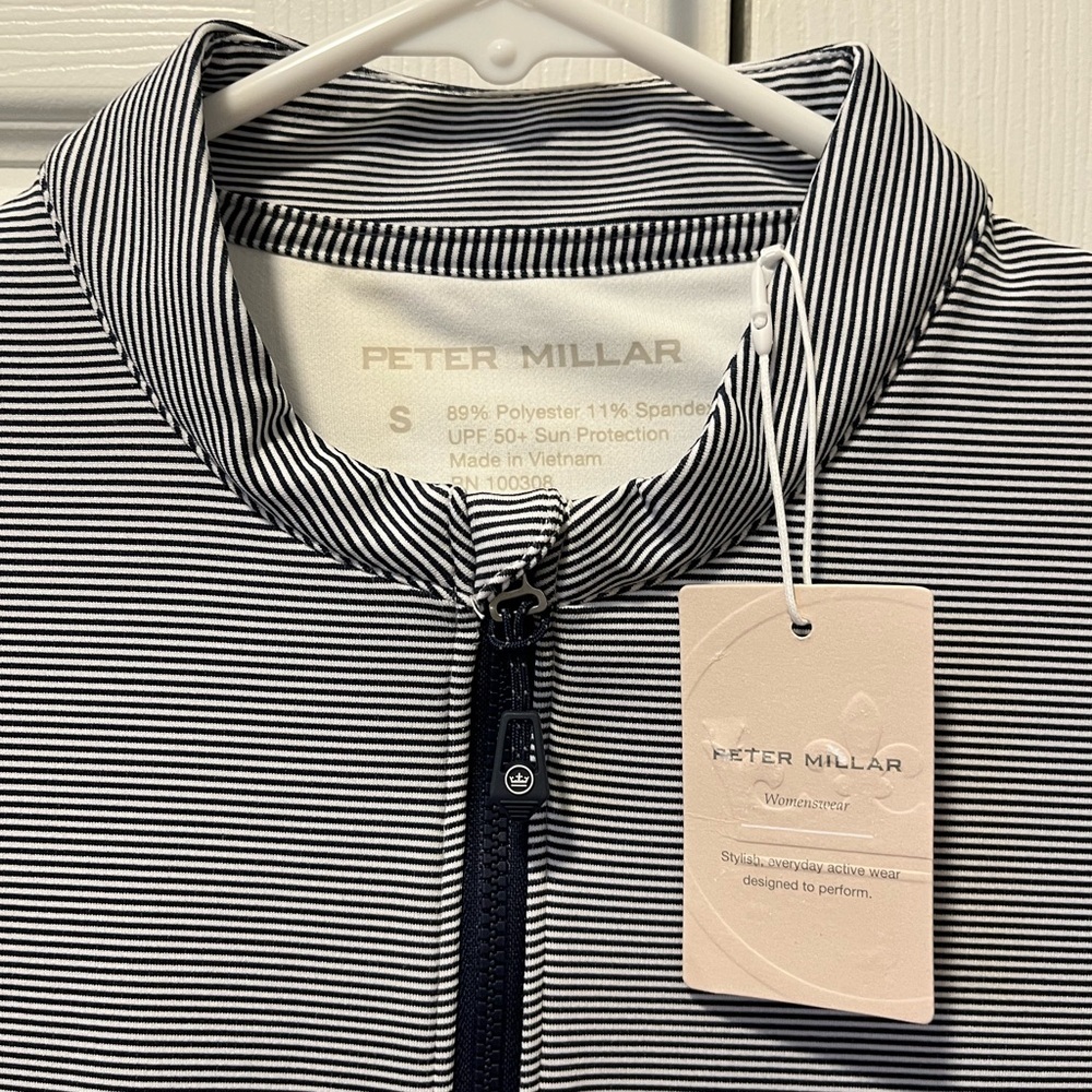 Peter Millar Navy Striped Full Zip Jacket Size S NWT ⭐️ - Picture 7 of 12